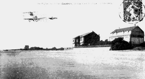 Un biplan sur la plage du Crotoy (en 1912)