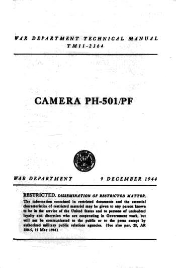 Combat Camera, Technical Manual (page1)