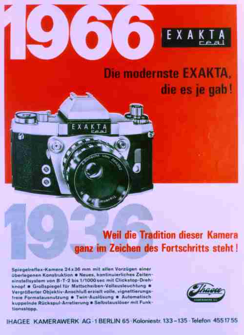 Erster Prospekt Exakta real (1966) - First brochure Exakta real (1966) - Première brochure Exakta real (1966)